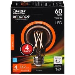 Feit Electric Bulbs, Soft White, LED, 60 Watts, 4 Pack