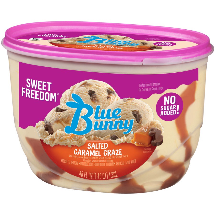 slide 9 of 9, Blue Bunny Salted Caramel Ice Cream Sweet Freedom, 46 fl oz