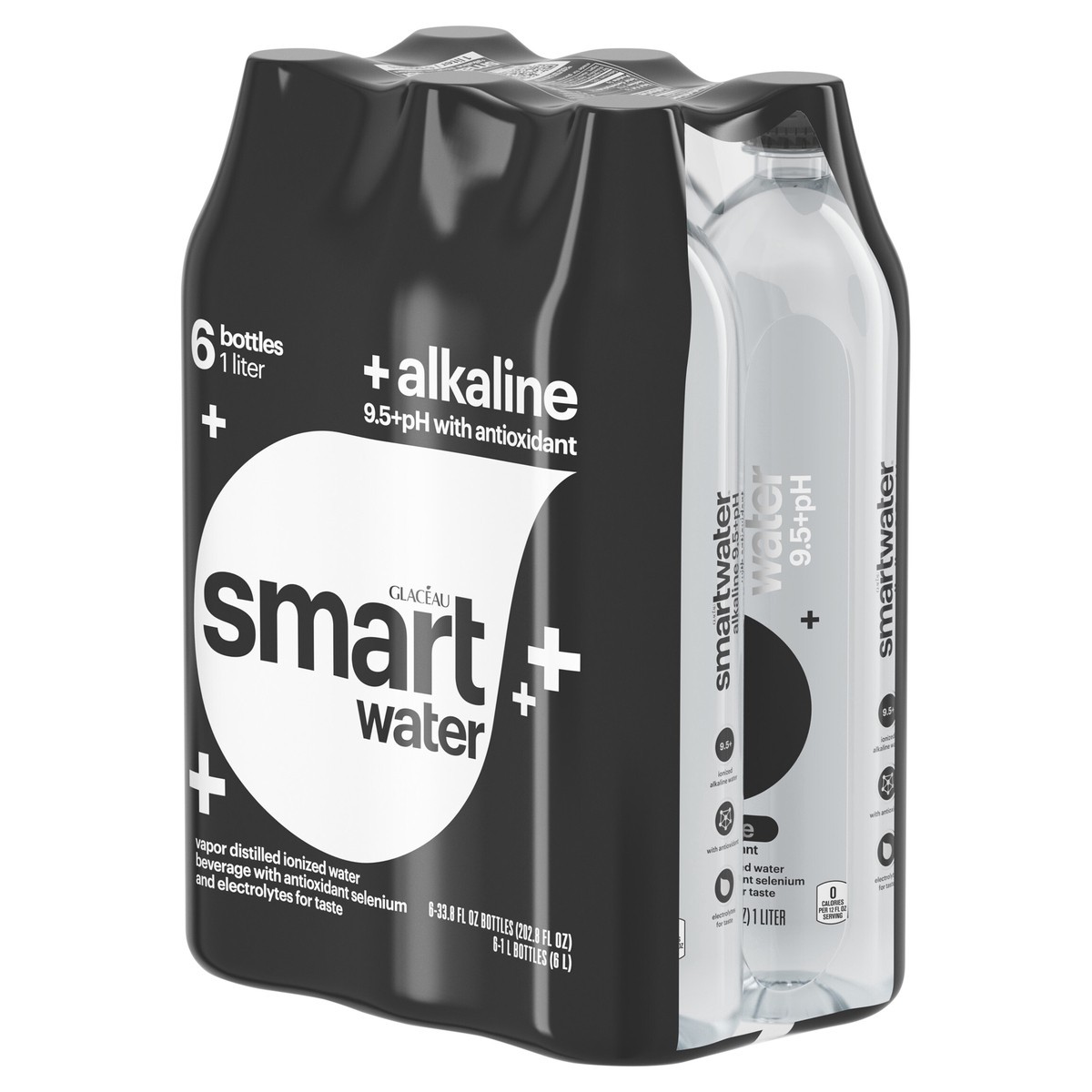 slide 2 of 9, smartwater Glaceau Smartwater Alkaline With Antioxidant Bottles- 6 ct, 6 ct; 1 liter
