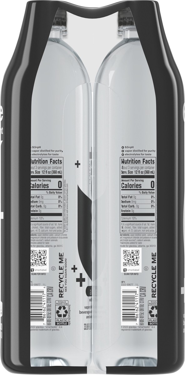 slide 5 of 9, smartwater Glaceau Smartwater Alkaline With Antioxidant Bottles- 6 ct, 6 ct; 1 liter