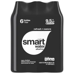 Glaceau Smartwater Alkaline With Antioxidant Bottles, 33.8 fl oz, 6 Pack
