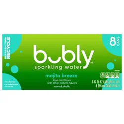 bubly Sparkling Water Mojito Breeze 12 Fl Oz x 8 Count