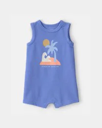 Baby "Sunshine Chaser" Sleeveless Romper - Blue - 6M