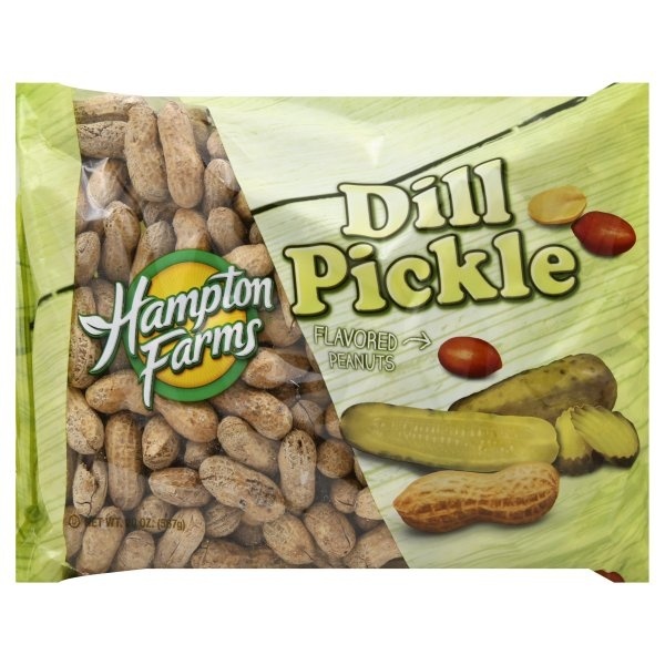 slide 1 of 6, Hampton Farms Dill Pickle Flavored Peanuts, 20 oz