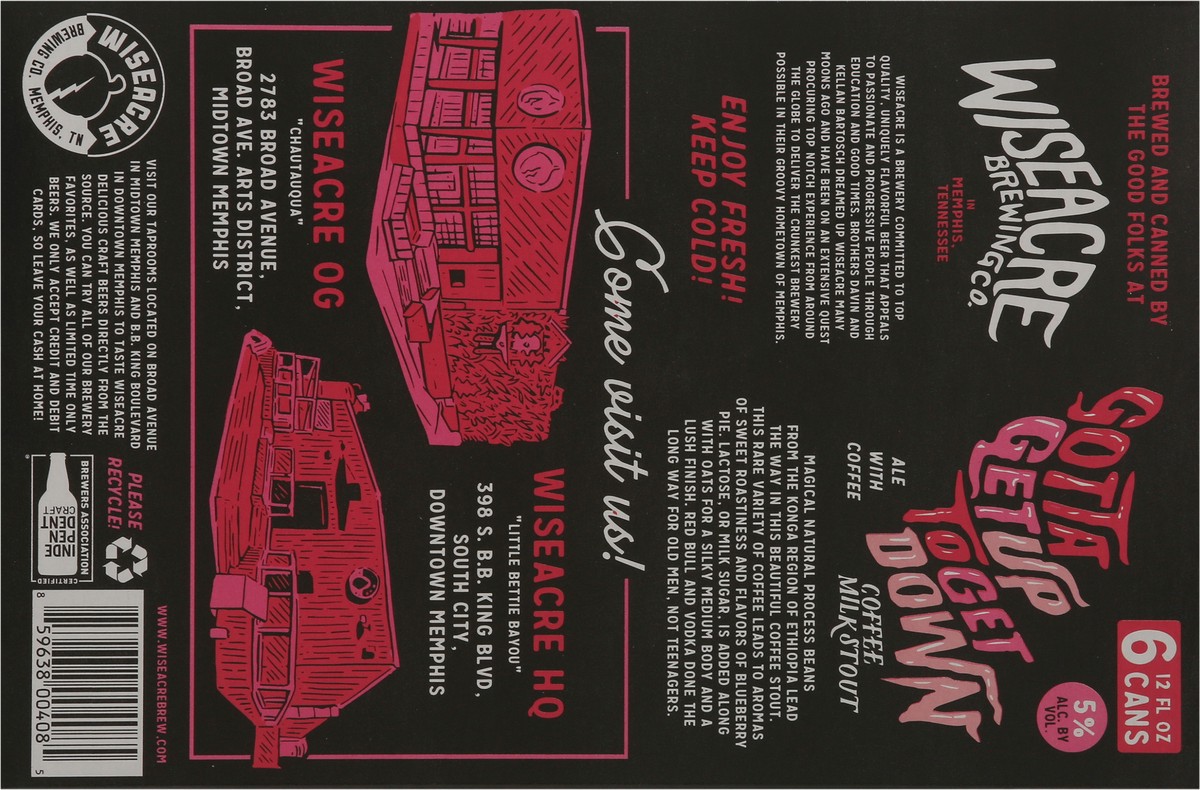 slide 10 of 12, Wise Acre Gotta Get Up, 6 ct; 12 fl oz