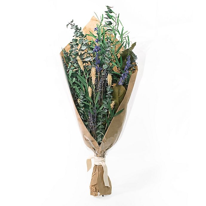 slide 1 of 4, Bee & Willow Home Mixed Dried Floral Bouquet - Green/Purple, 1 ct