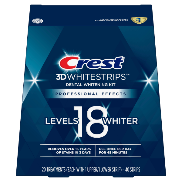 slide 2 of 22, Crest 3D White Whitestrips Professional Effects Teeth Whitening Kit, 20 ct