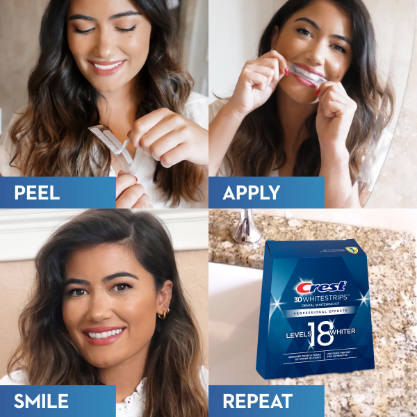 slide 3 of 22, Crest 3D White Whitestrips Professional Effects Teeth Whitening Kit, 20 ct