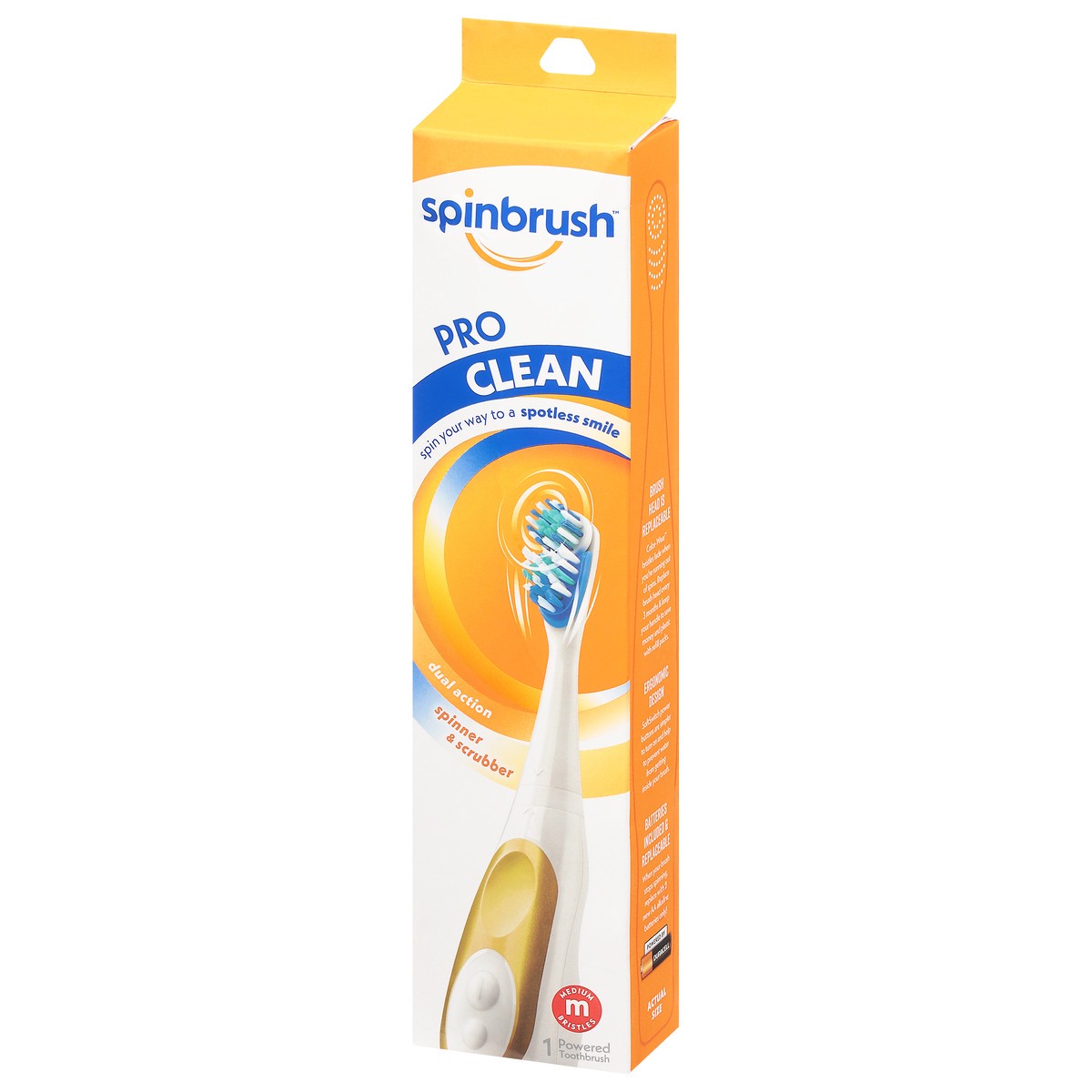 slide 9 of 9, Spinbrush Pro Clean Medium Powered Toothbrush 1 ea, 1 ct