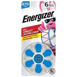 Energizer Hearing Aid Zinc Air 675 Batteries - 6 Pack - 6 CT