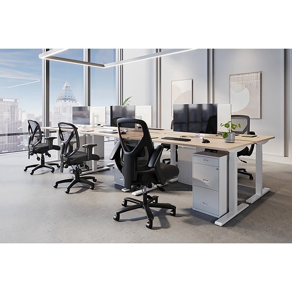 slide 3 of 10, Realspace Mftc 200 Ergonomic Mesh Mid-Back Task Chair, Black, 1 ct