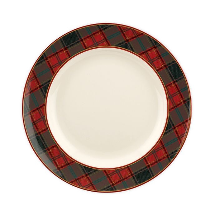 slide 1 of 5, Spode Christmas Tree Tartan Dinner Plate, 1 ct