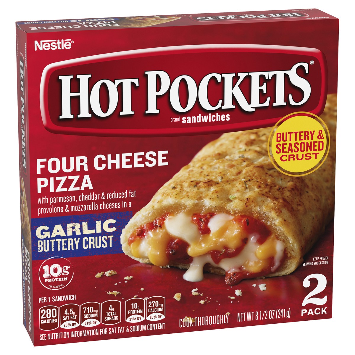 slide 1 of 3, Hot Pockets Four Cheese Pizza Frozen Snacks 8.5 oz., 8.5 oz