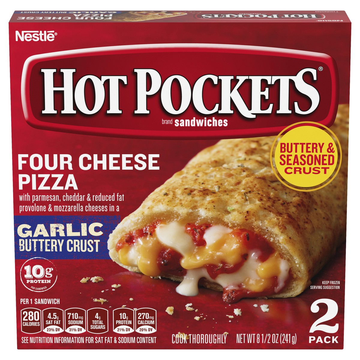 slide 1 of 3, Hot Pocketss Four Cheese Pizza, 2 ct; 9 oz