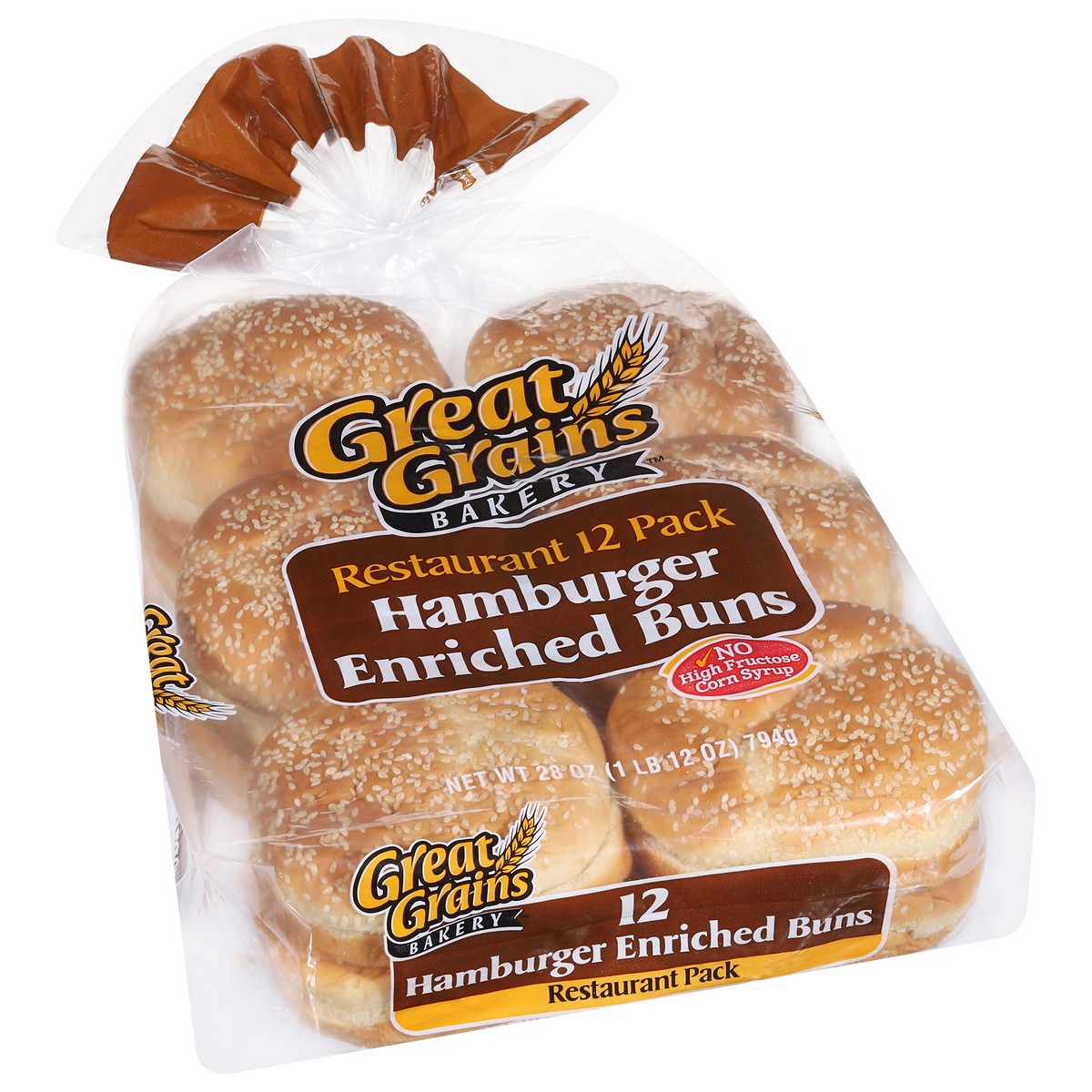 slide 10 of 14, Great Grains Buns Hamburger Sesame 12 Count, 28 oz