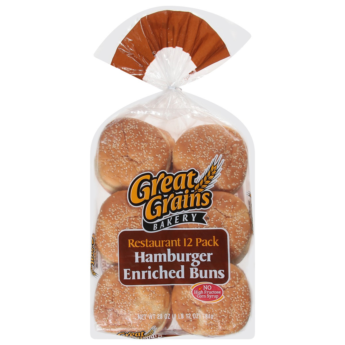 slide 5 of 14, Great Grains Buns Hamburger Sesame 12 Count, 28 oz