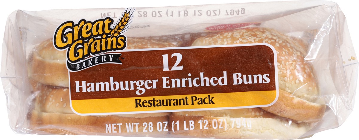 slide 2 of 14, Great Grains Buns Hamburger Sesame 12 Count, 28 oz