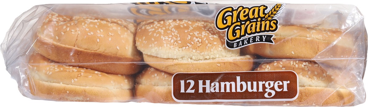 slide 9 of 14, Great Grains Buns Hamburger Sesame 12 Count, 28 oz