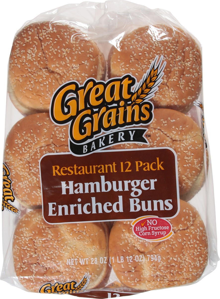 slide 11 of 14, Great Grains Buns Hamburger Sesame 12 Count, 28 oz