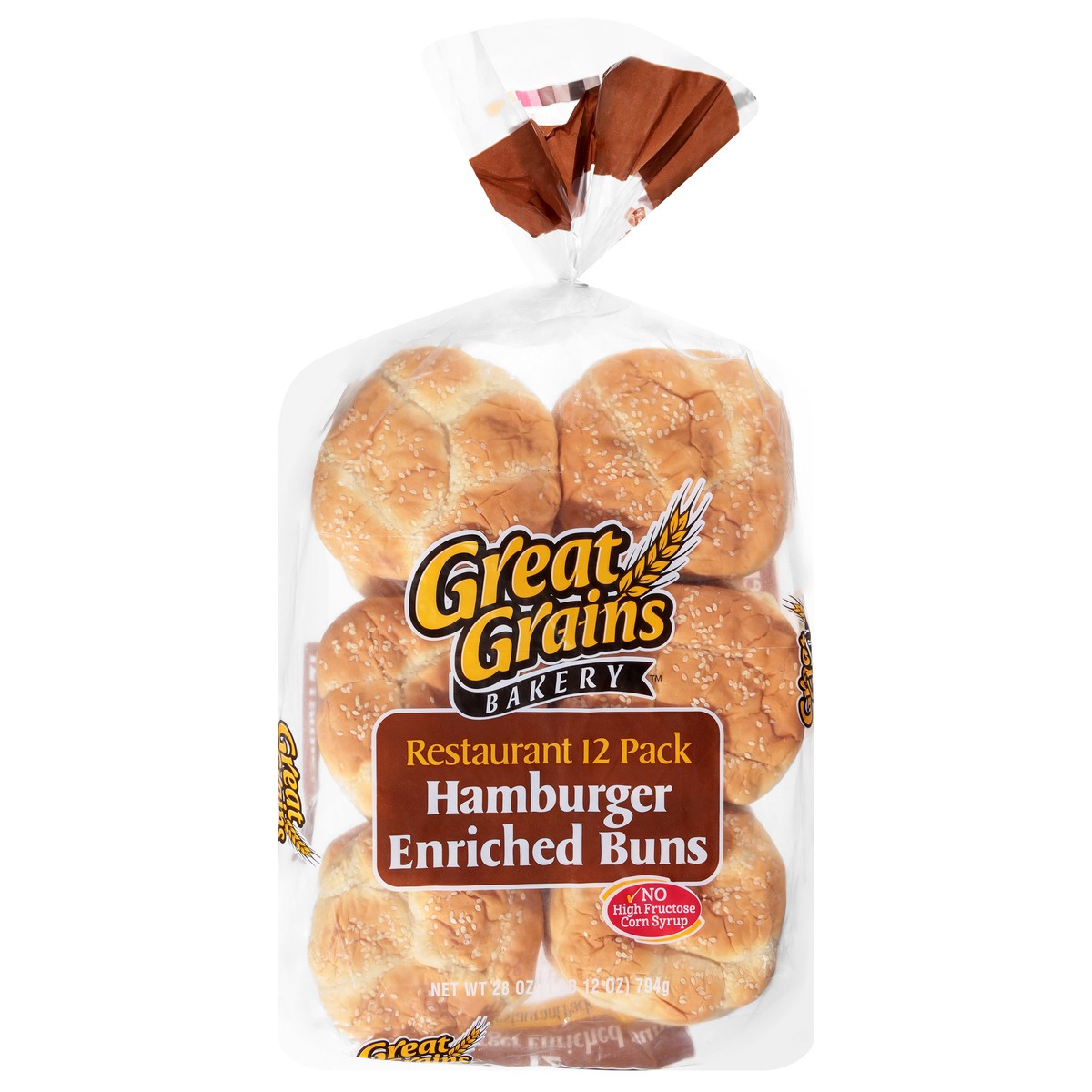 slide 1 of 14, Great Grains Buns Hamburger Sesame 12 Count, 28 oz