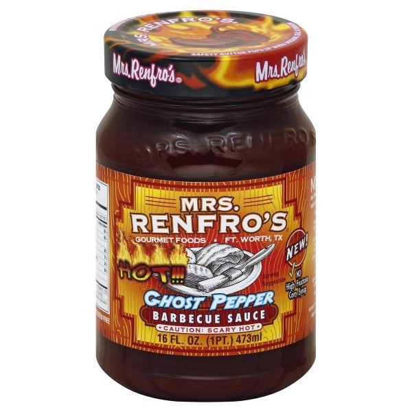 slide 1 of 3, Mrs. Renfro's Ghost Pepper Barbecue Sauce, 16 oz