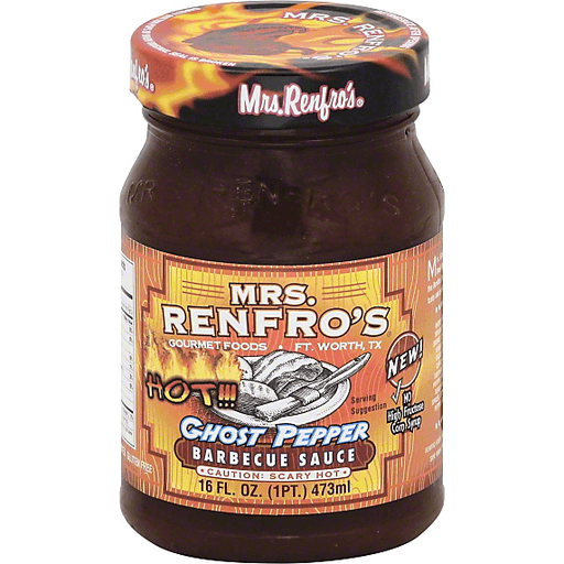 slide 3 of 3, Mrs. Renfro's Ghost Pepper Barbecue Sauce, 16 oz