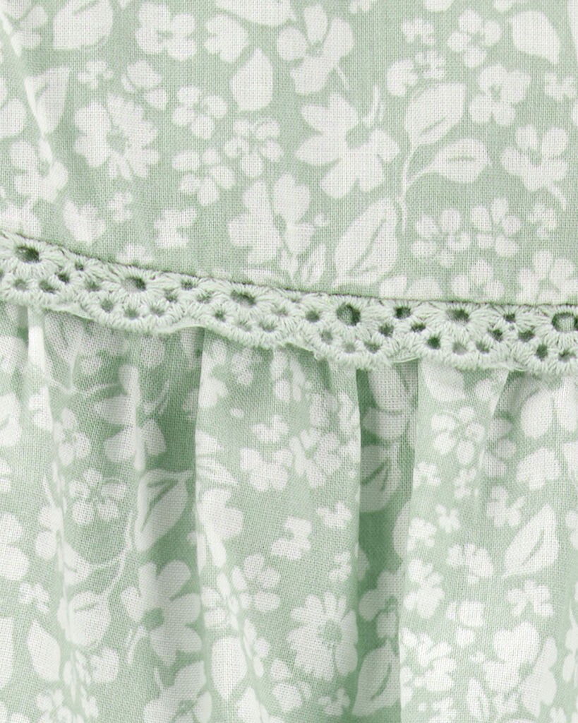 slide 2 of 2, Oshkosh Baby Floral Eyelet Bodysuit Green 24M, 1 ct