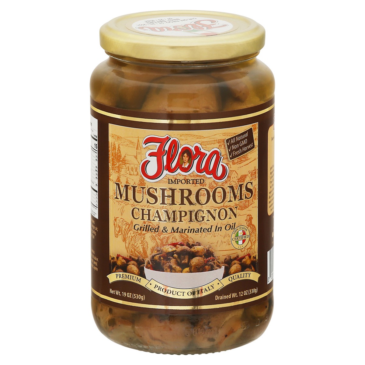 slide 1 of 13, Flora Fine Foods Mushrooms, Champignon, 19 oz