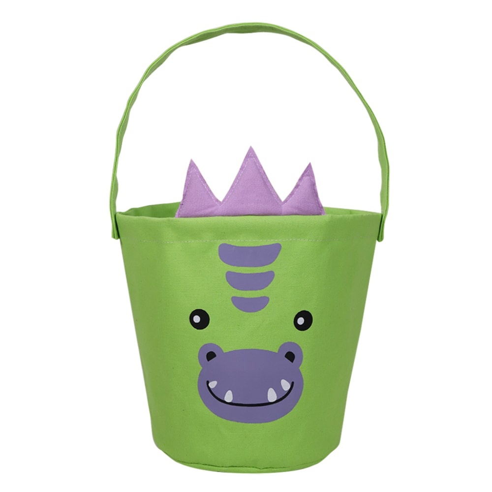 slide 1 of 1, Holiday Home Canvas Dinosaur Easter Bucket, 9 in