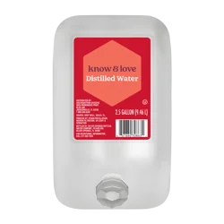 Know & Love Distilled Water 2.5 Gallon