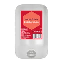 Know & Love Distilled Water 2.5 Gallon