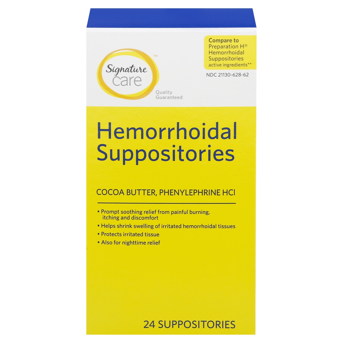 slide 1 of 1, S Care Hemorrhoidal Suppositories, 24 ct