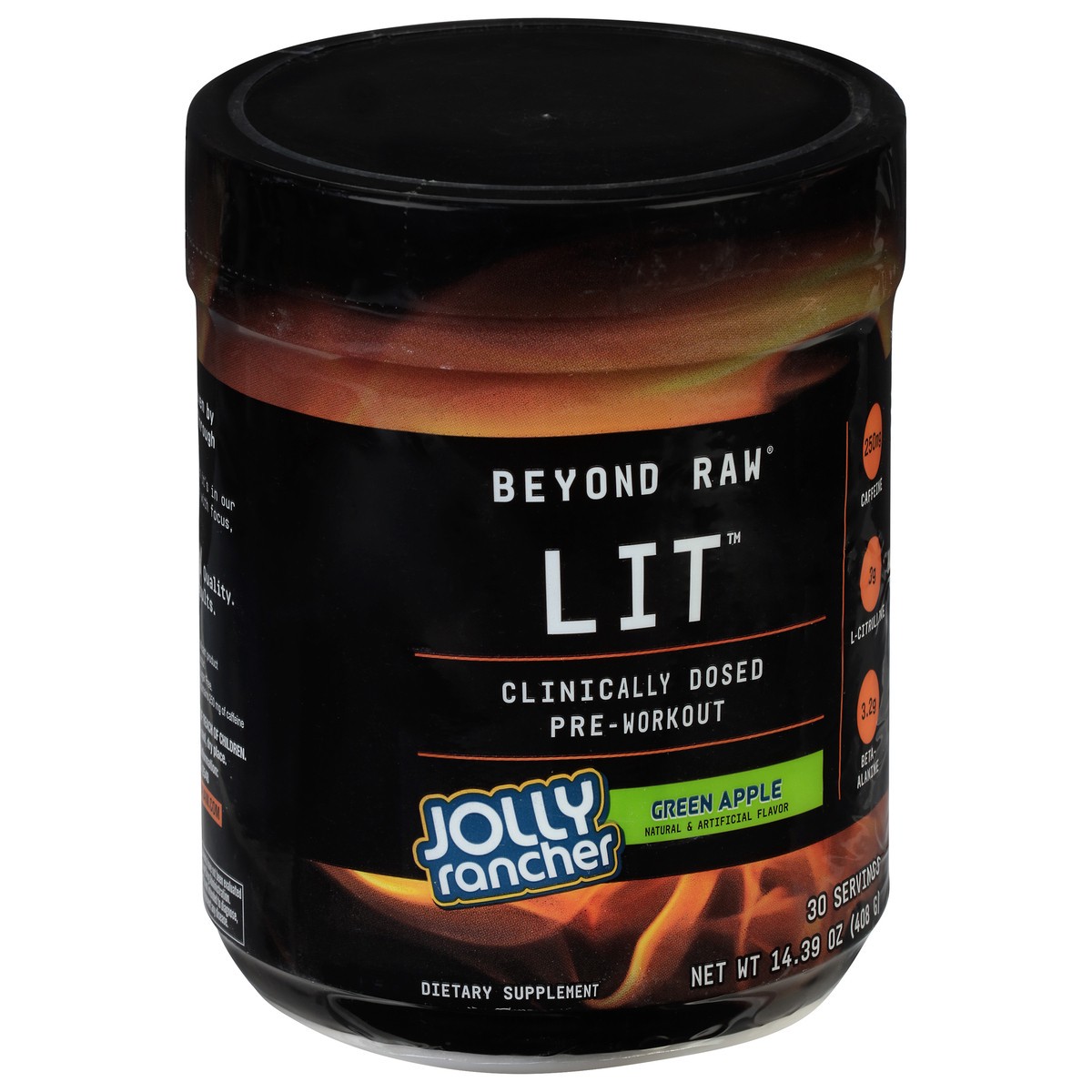 slide 2 of 9, Beyond Raw LIT Green Apple Pre-Workout - 14.39 oz, 14.39 oz