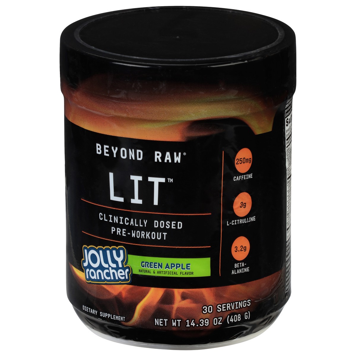 slide 6 of 9, Beyond Raw LIT Green Apple Pre-Workout - 14.39 oz, 14.39 oz