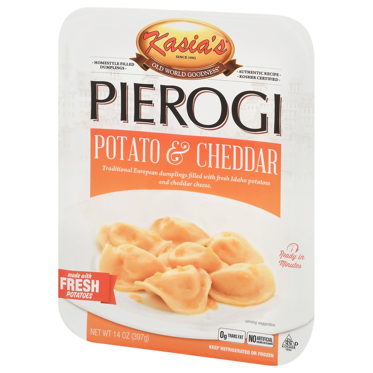 slide 7 of 9, Kasia's Potato & Cheddar Pierogi, 14 oz