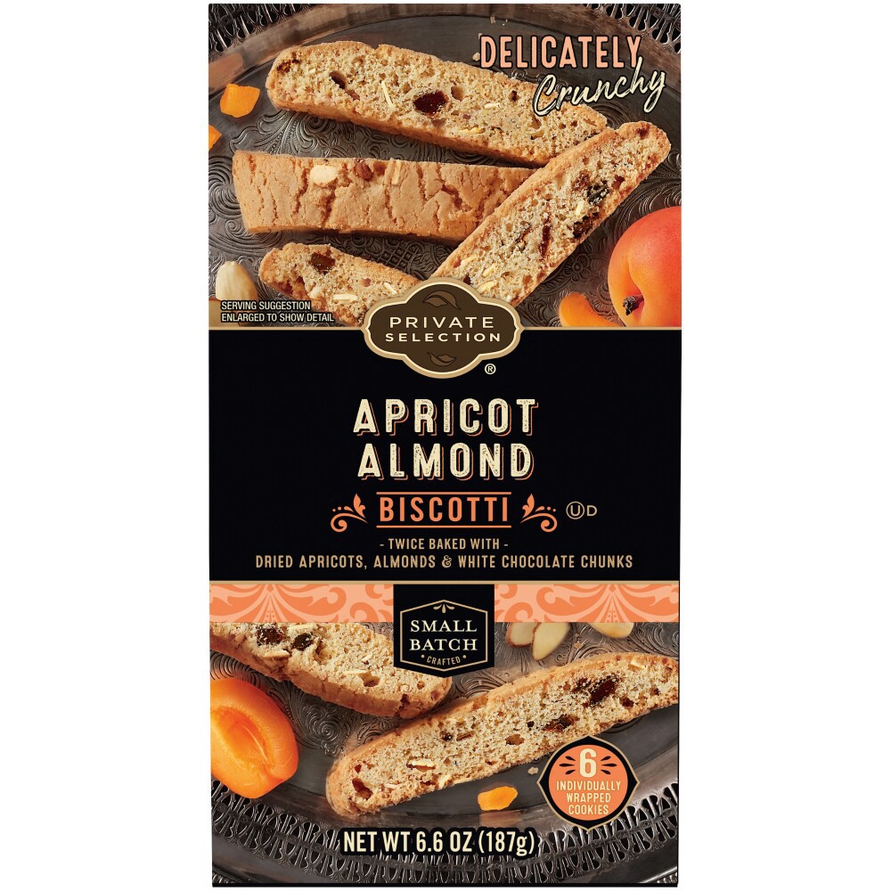 slide 1 of 4, Private Selection Apricot Biscotti Cookie, 6.6 oz