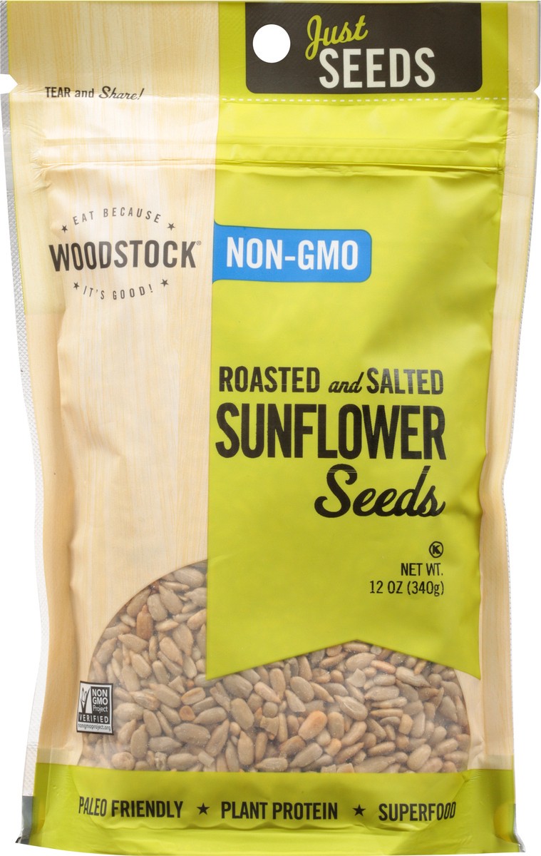slide 2 of 14, Woodstock Roasted and Salted Sunflower Seeds 12 oz, 12 oz