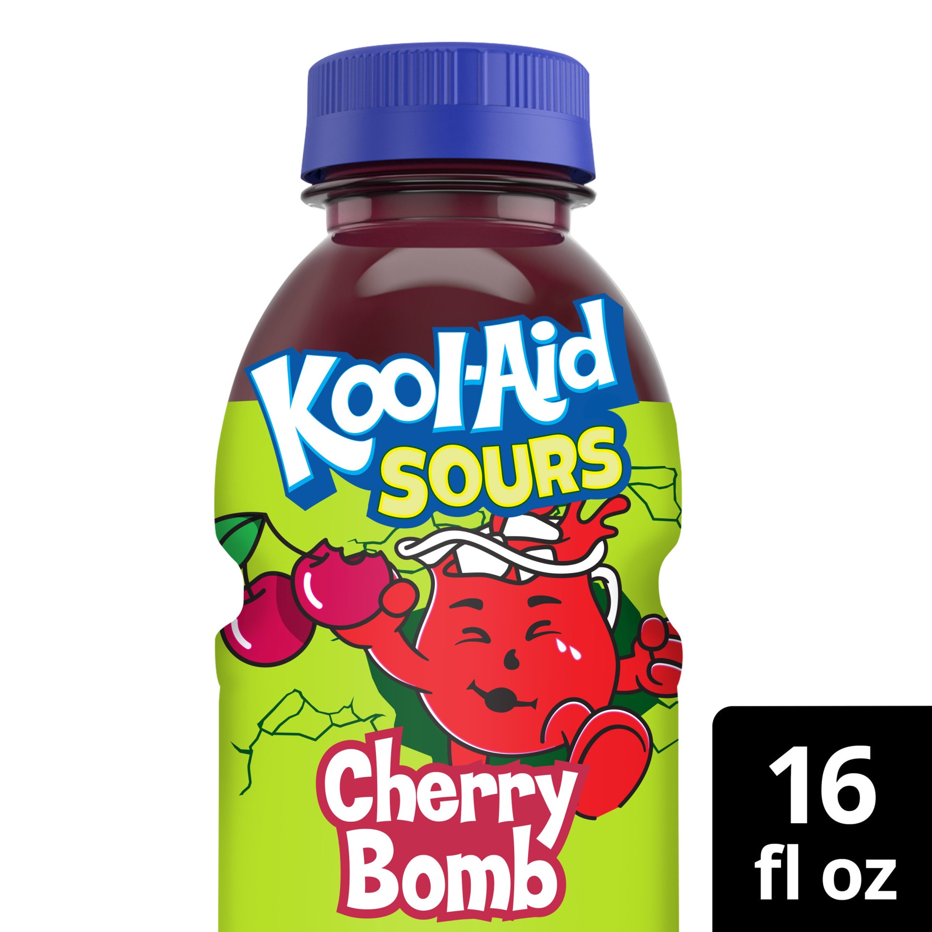 slide 1 of 10, Kool-Aid Sours Cherry Bomb Artificially Flavored Drink, 16 oz, 12.0 ct