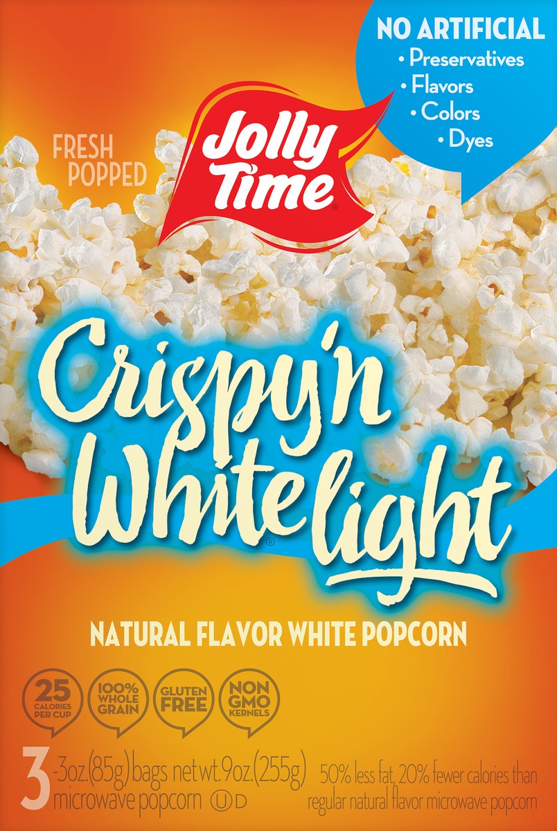 slide 4 of 7, Jolly Time Microwave Crispy'n White Light Popcorn 3 ea, 3 ct