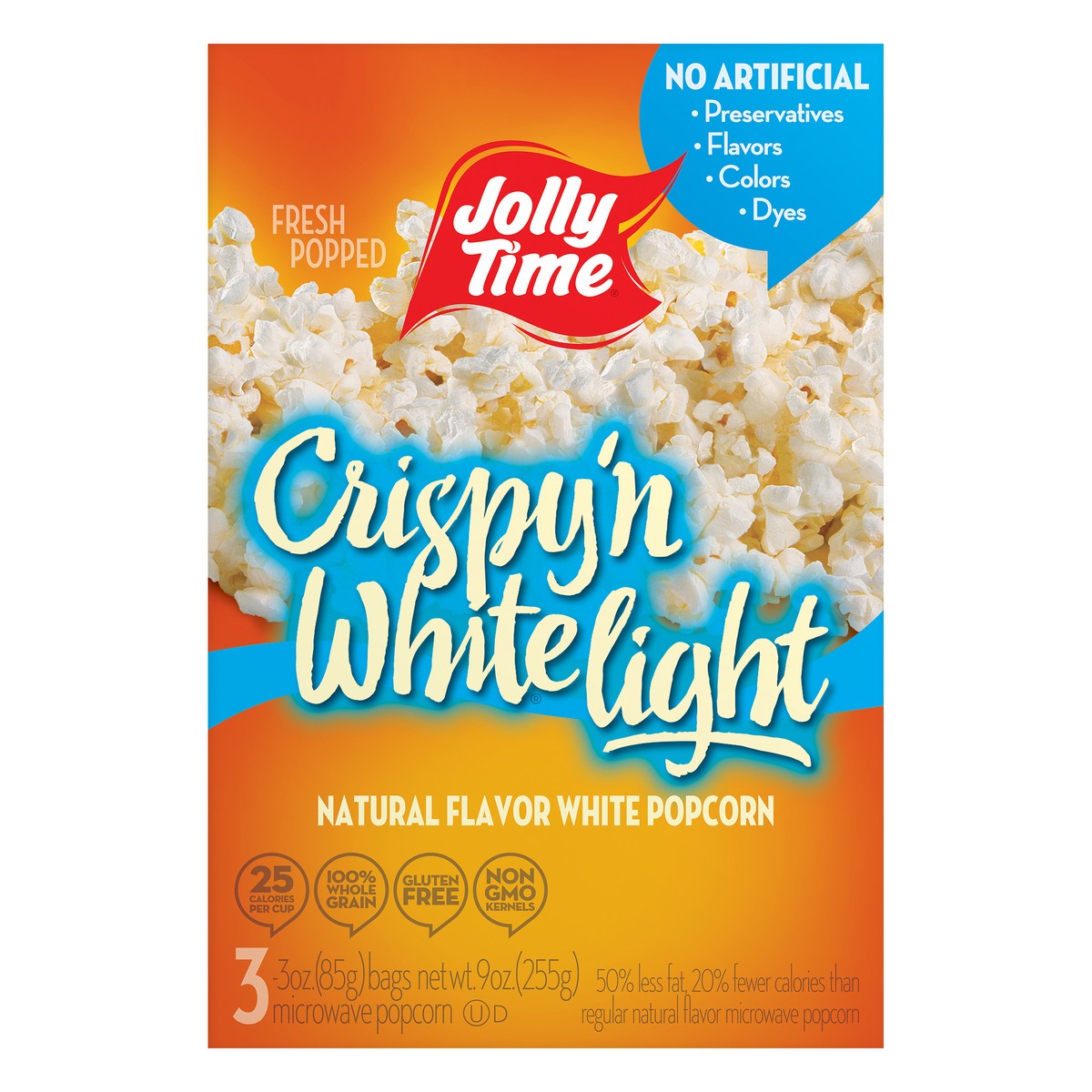 slide 1 of 7, Jolly Time Microwave Crispy'n White Light Popcorn 3 ea, 3 ct