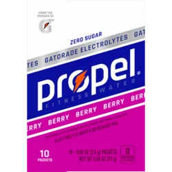 Propel Electrolyte Water Beverage Mix, Zero Sugar, Berry, 10 Pack