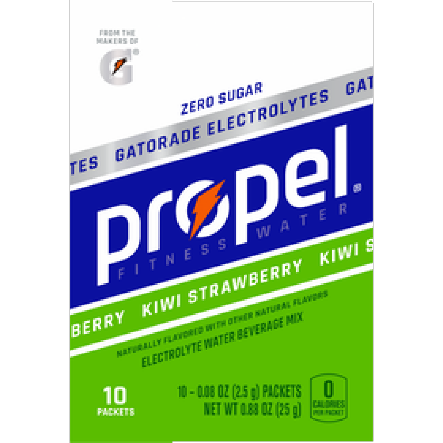 slide 1 of 1, Propel Electrolyte Water Beverage Mix, Zero Sugar, Kiwi Strawberry, 10 ct, 0.08 oz