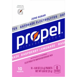 Propel Electrolyte Water Beverage Mix Raspberry Lemonade 0.08 Oz 10 Count
