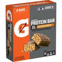 Gatorade Organic Protein Bar Chocolate Peanut Butter Protein Bar - 16.9oz/6ct: Muscle Growth, Sports Performance, 20g Protein, Chewy