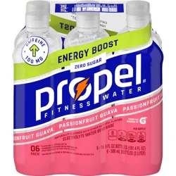 Propel Enhanced Water Passion Fruit Guava 16.9 Fl Oz, 6 Count