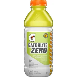 Gatorade Gatorlyte Zero Sugar Lemon Lime Rapid Rehydration Electrolyte Beverage 20 Ounces