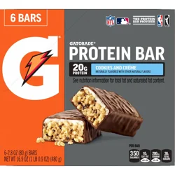 Gatorade Protein Bar Cookies And Creme 2.8 Oz 6 Count