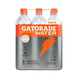 Gatorade Purified Water, Unflavored, 1 Liter, 6 Count