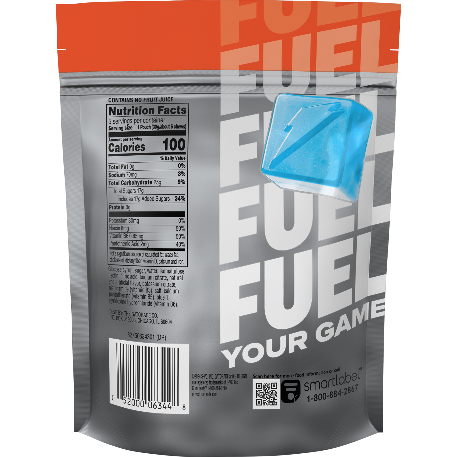 slide 2 of 2, Gatorade Energy Chews Cool Blue 5.28 Oz, 5 ct