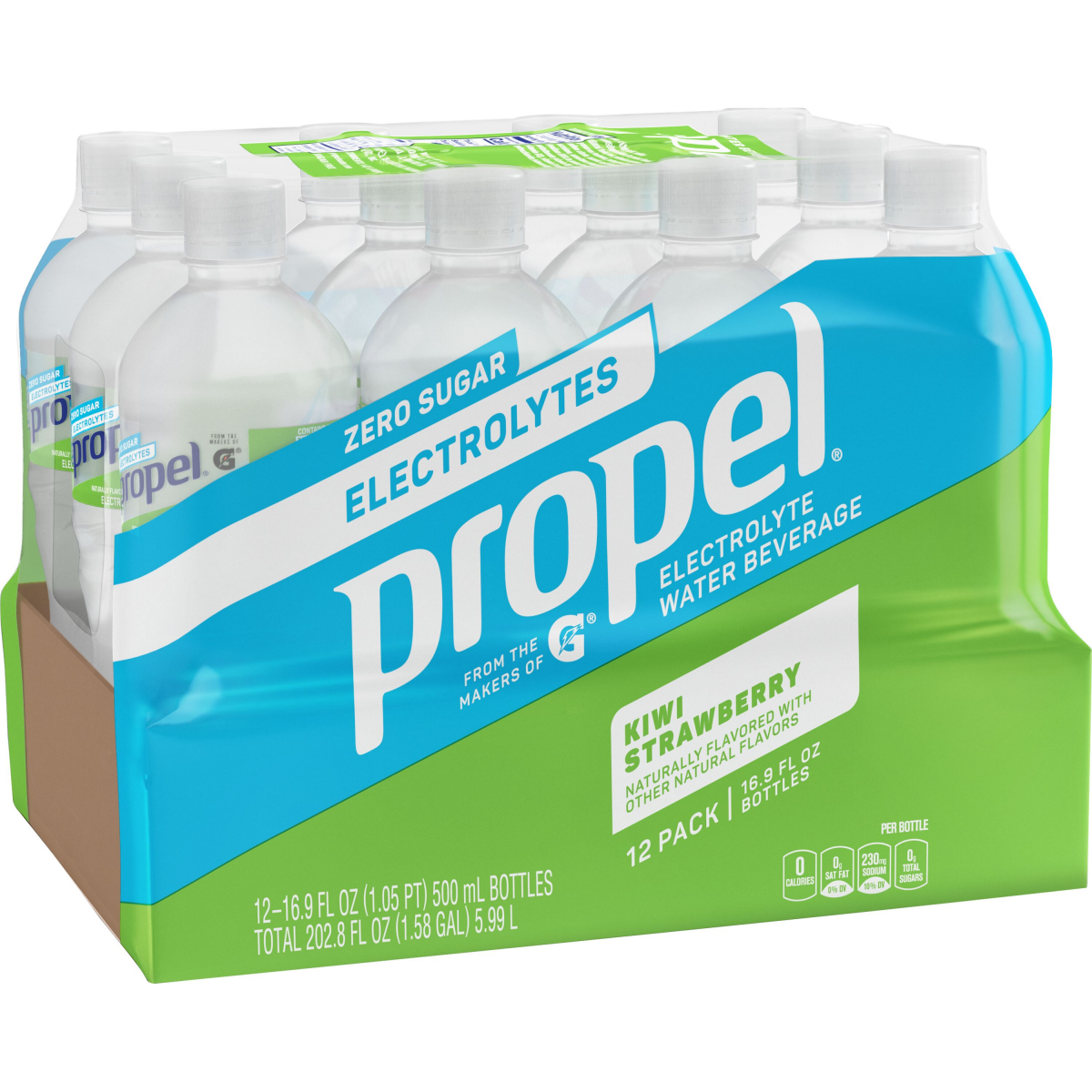 slide 2 of 2, Propel Electrolyte Water Beverage, Kiwi Strawberry, 12 Pack, 12 ct; 16.9 fl oz